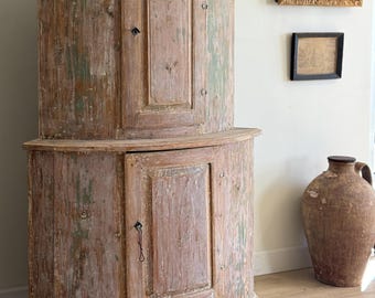 Antique Swedish Corner Cupboard