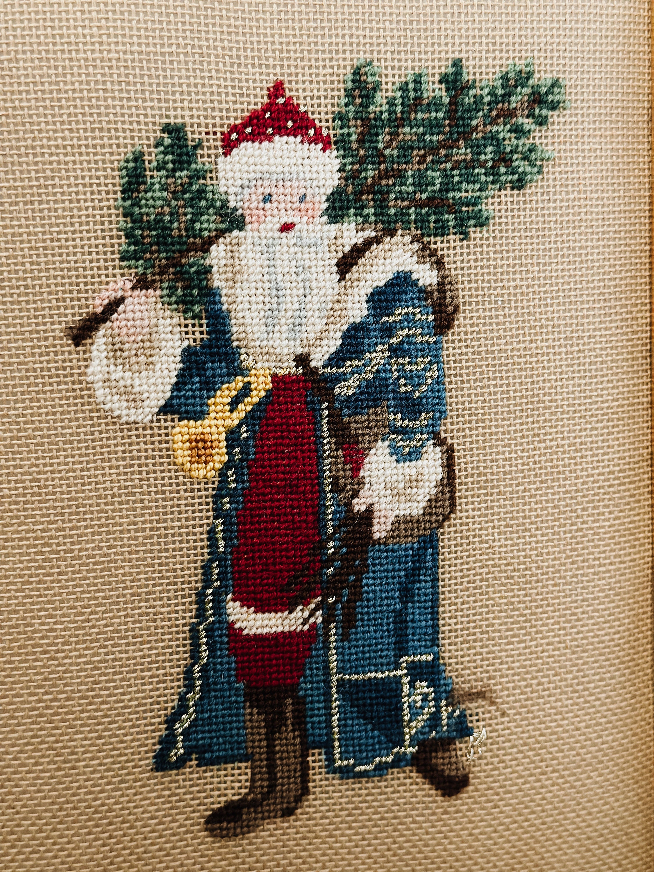Vintage Christmas Santa Cross Stitch Embroidery Etsy