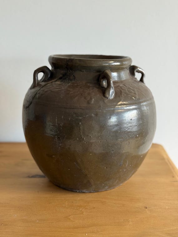 Vintage Glazed Asian Pot