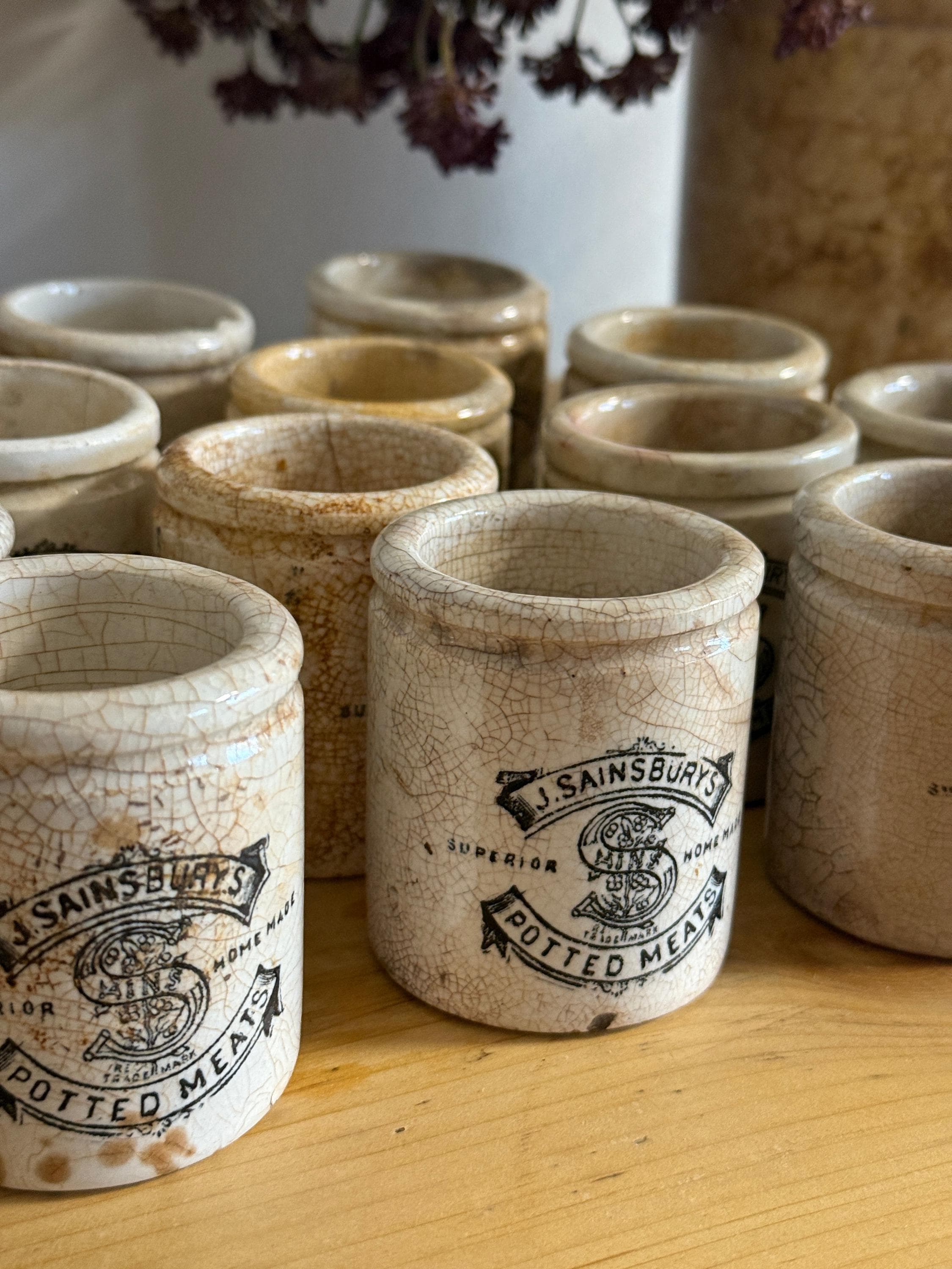 Antique English Potted Meat Jars - Etsy