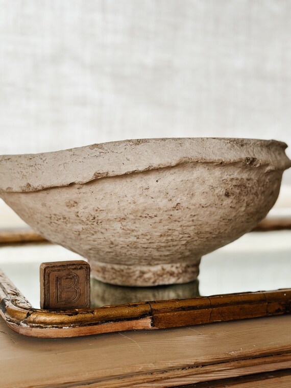Extra Large Vintage Paper Mache Bowls Gem