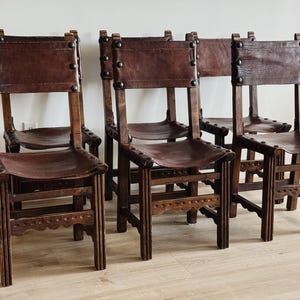 Set of Six Antique Spanish Dining Chairs