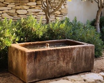 Large antique limestone troughs/planters