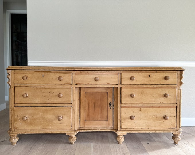 Monumental Antique English Pine Sideboard Buffet Etsy