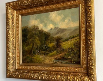 Antique Original Lake District Oil Painting, by George Augustus