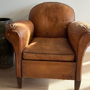 Antique Pair French Leather Chairs