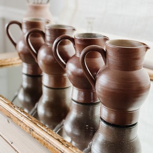 Vintage french salt glazed ceramic pitcher
