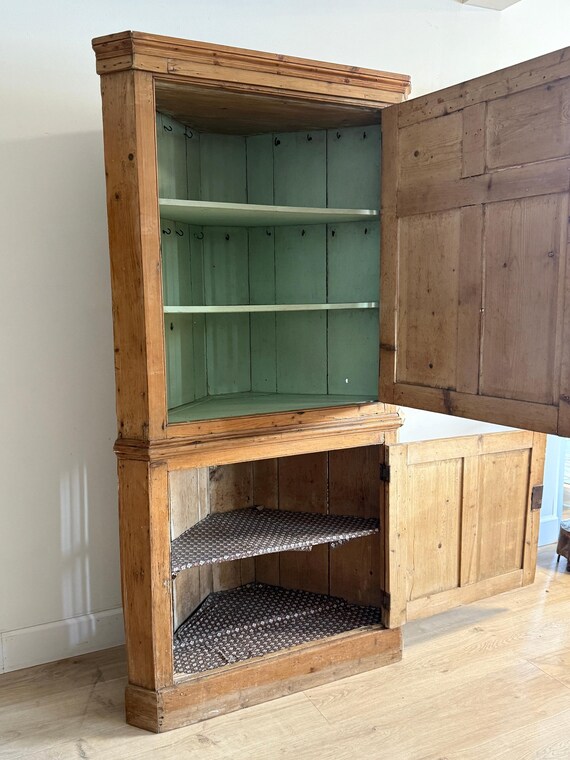 Antique Irish Pine Corner Cupboard View 5