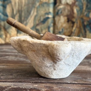 Antique French Marble Mortar & Pestle