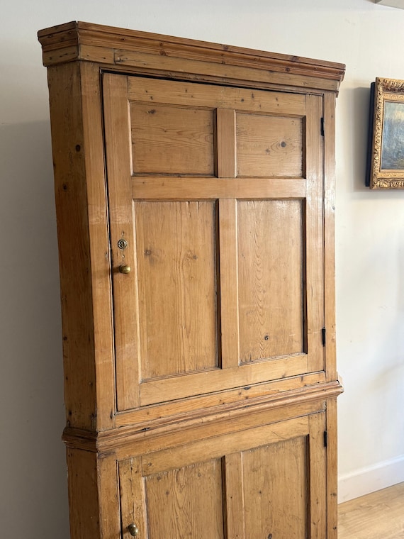 Antique Irish Pine Corner Cupboard View 4