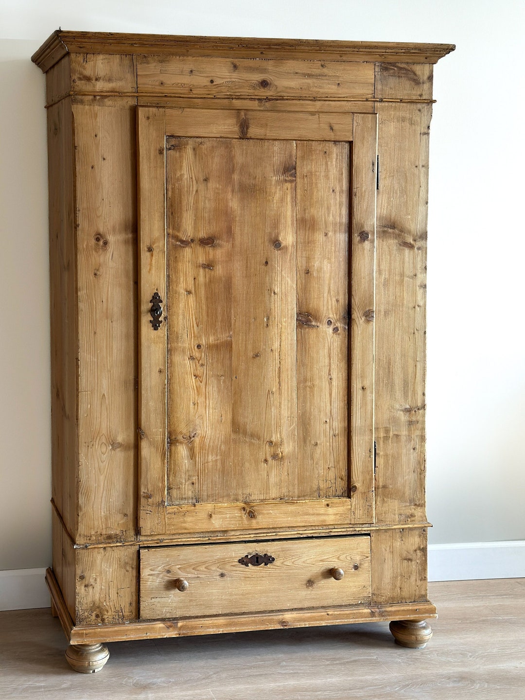 Antique English Pine Armoire Etsy