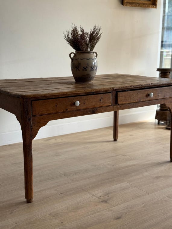 English Victorian Pine Farm Table