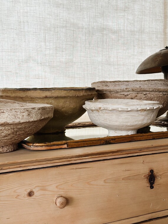 Extra Large Vintage Paper Mache Bowls Gem