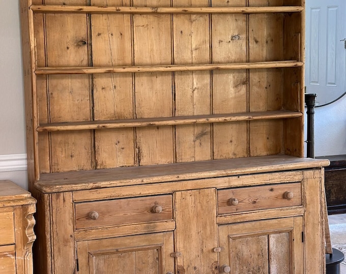 Antique English Pine Hutch Etsy