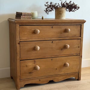 Antique English Pine Dresser/Chest of Three Drawers