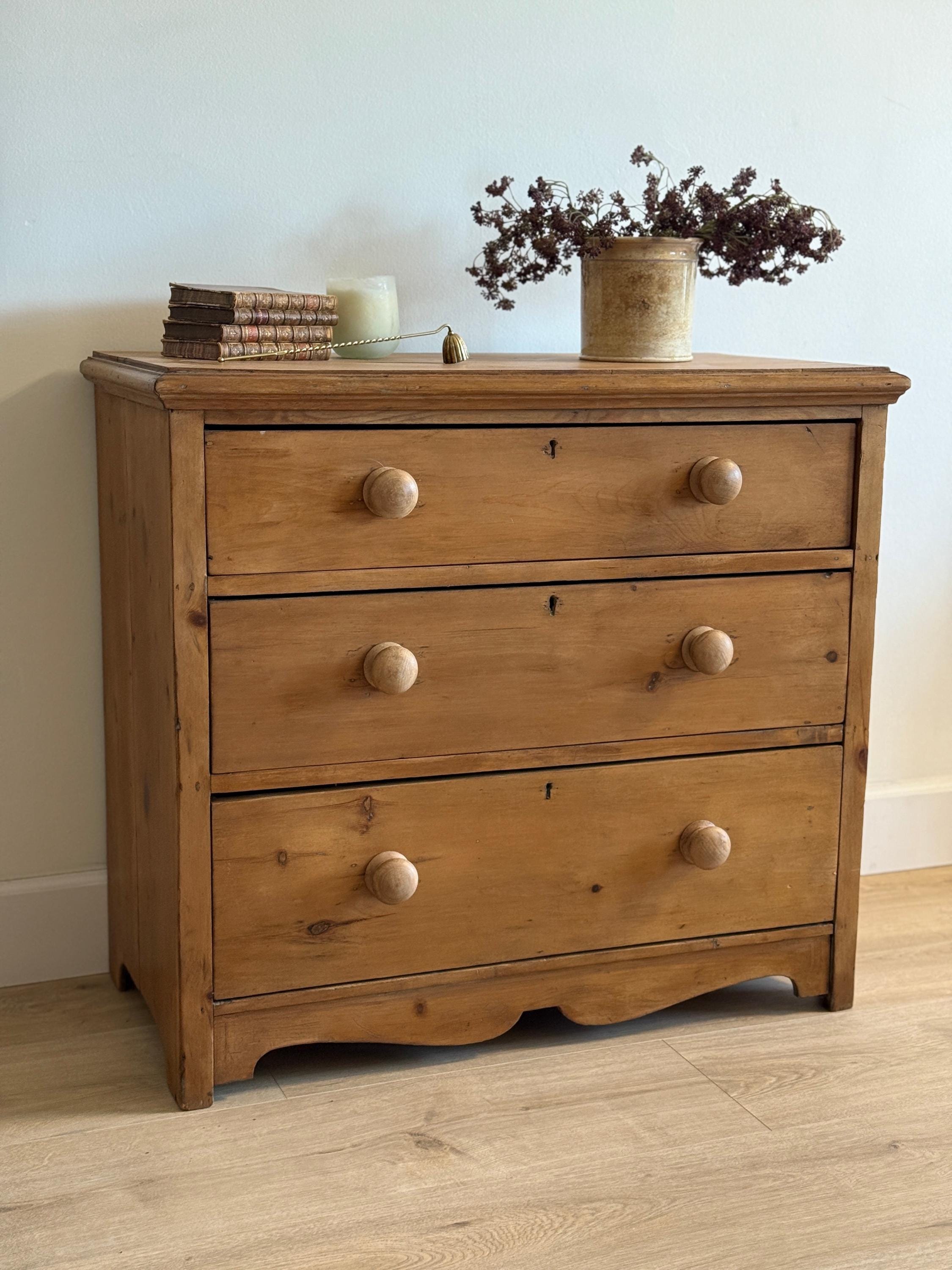 Antique English Pine Dresser/Chest of Three Drawers Antique English Pine Dresser/Chest of Three Drawers