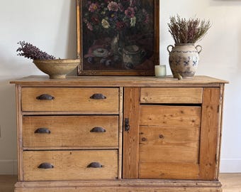 Antique English Pine Sideboard
