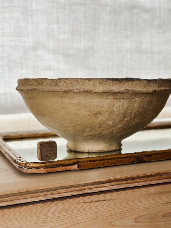Extra Large Vintage Paper Mache Bowls Gem