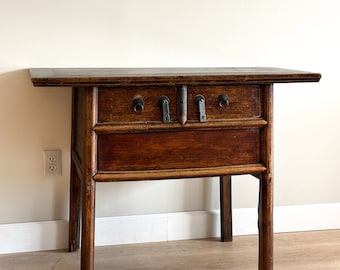 Antique Chinese Elm Console Table
