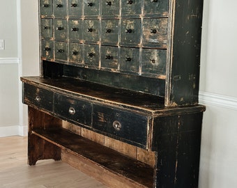 Antique Pine Hungarian Apothecary Cabinet/Shop Counter
