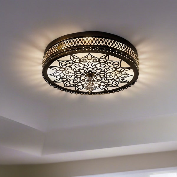 Plafondlamp armatuur inbouw, Marokkaanse schansen woonkamer licht, Turkse glazen plafondverlichting