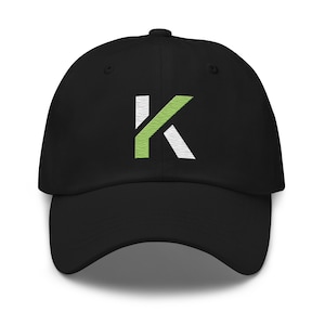 Gorra de béisbol con letra inicial K, letra de sombrero de papá K, letra de sombrero inicial K