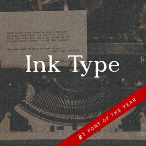 Ink Type Typewriter Handwritten Font Modern Script Typeface, Calligraphy Font for Logos, Invitations, Quotes, Crafts | TTF Downloadable File
