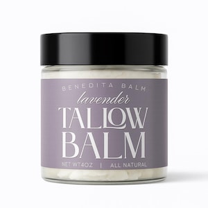 Whipped Tallow Balm with Organic Lavender Essential Oils, Non-Toxic Skincare Lotion, All Natural Tallow Balm, Organic, Hypoallergenic Lotion