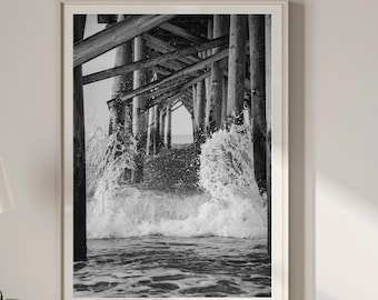 Waves Crashing 1 Ocean Beach Nature Photography - Printable Fine Art - DIGITAL DOWNLOAD