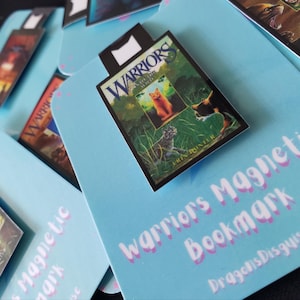 Warriors Magnetic Bookmark - Cat Bookmark featuring Warriors: The Prophecies Begins Book Cover Art (Original & Redesign)