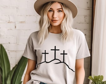 Golgotha, kruis, christelijk t-shirt, op geloof gebaseerd, christelijke kleding, bijbelt-shirt, Jezus t-shirt, christelijk cadeau, christelijke kleding
