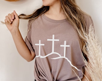Golgotha, kruis, christelijk t-shirt, op geloof gebaseerd, christelijke kleding, bijbelt-shirt, Jezus t-shirt, christelijk cadeau, christelijke kleding