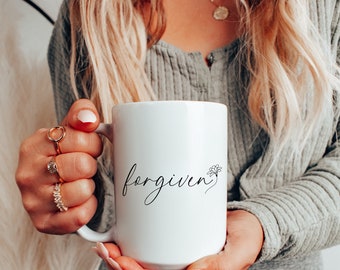 Forgiven, Psalms mug, Christian Mug, Faith based, Christian drinkware, Bible mug, Jesus mug, Christian gift