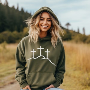 Calvary, Cross, Sweatshirt, Christian hoodie, Faith based, Christian apparel, Bible hoodie, Jesus hoodie, Christian gift, Christian clothing