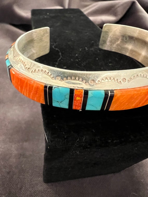 Native America Zuni Sterling Silver Multi-Color S… - image 2