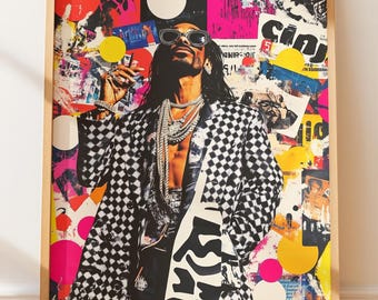 Snoop Dogg Style Wall Art, Pop Art Print, Street Art Poster, Urban Art, Graffiti Wall Decor, Celebrity Art Print, Colorful Wall Decor