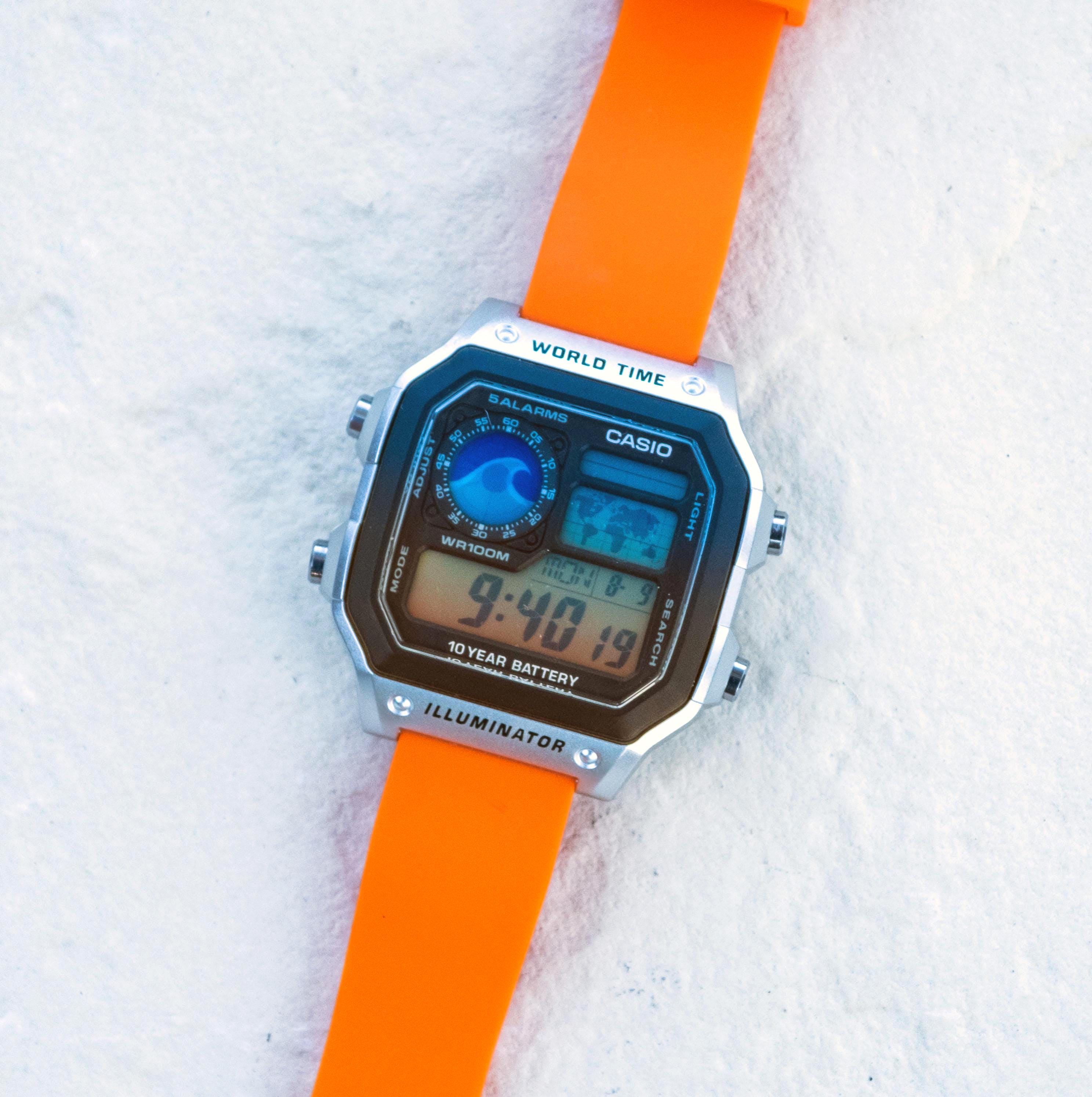 CASIO AE1200 ワールドタイム カスタム品 Review] Casio STANDARD AE1200 WH-1A オールブラック に