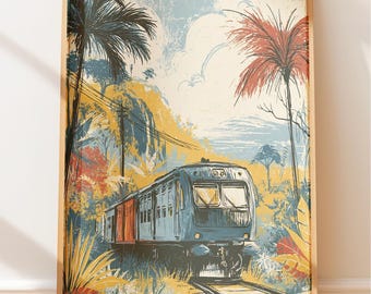 Tropical Travel Art Print - Vintage Coastal Art Print, Asian Travel Poster