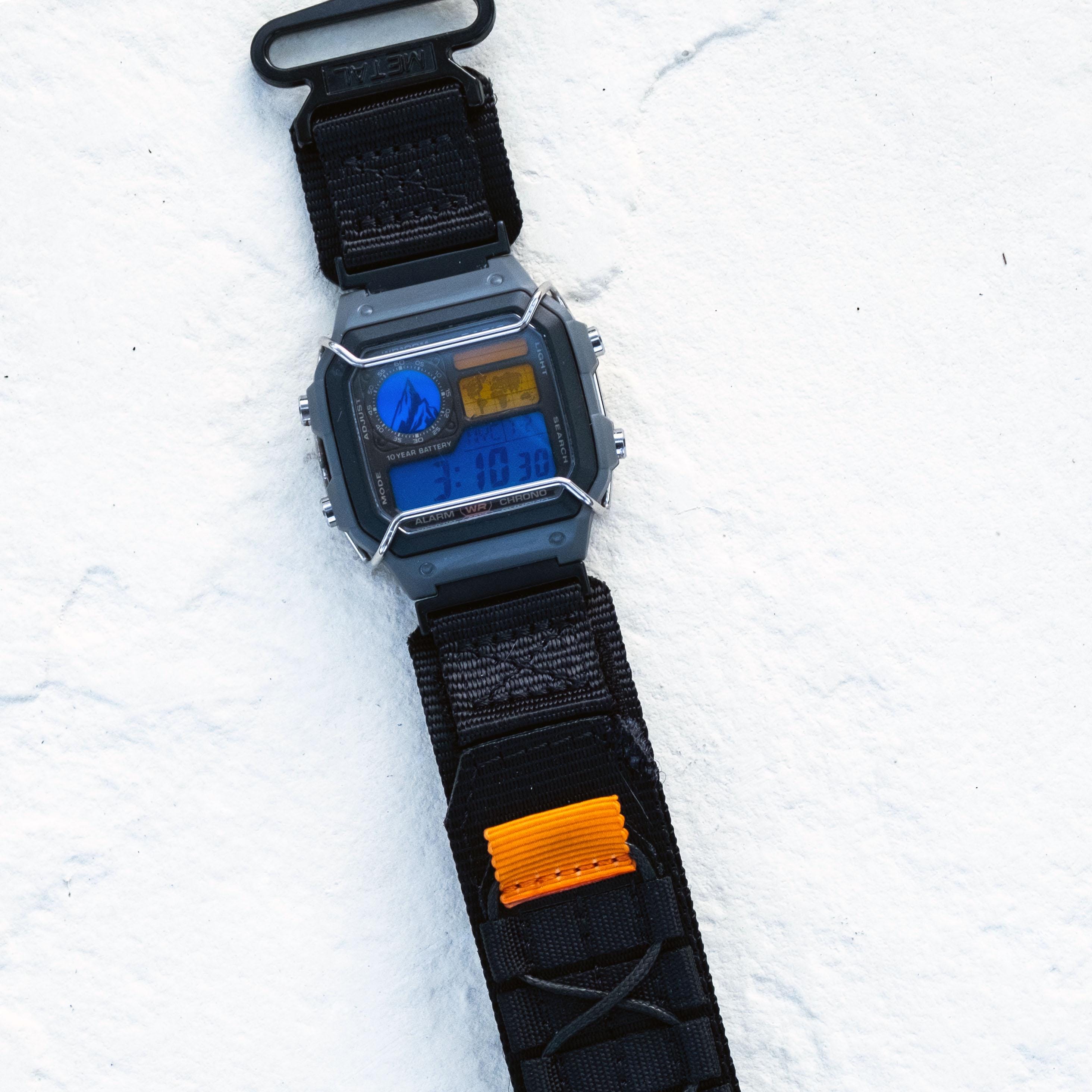 Modded Casio AE1200 “blue Summit” Alpine Digital Watch – Frosted