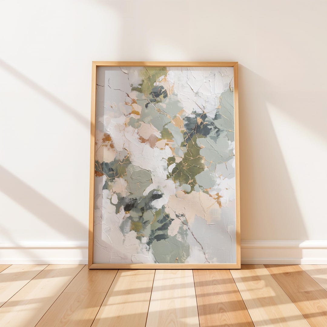 Botanical Art Textured Abstract Painting - Modern Minimalist Decor ...