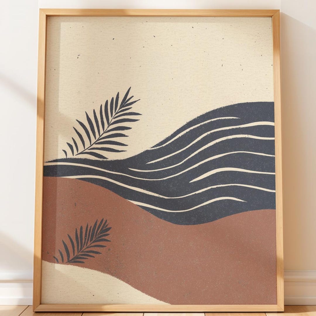 Abstract Landscape Wall Art, Minimalist Nature Print, Line Art Decor ...