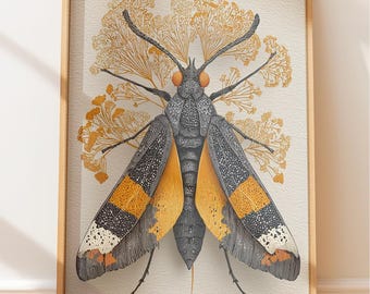 Motte Botanische Illustration: Dunkler Academia Stil (Vintage Nature Art)