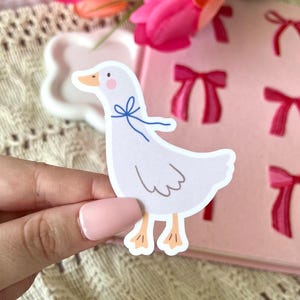 Spring Goose Sticker | Water Resistant | Cottagecore, Duck, Girly | Kindle Sticker, Water Bottle, Laptop Decal