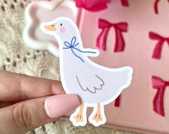Spring Goose Sticker | Water Resistant | Cottagecore, Duck, Girly | Kindle Sticker, Water Bottle, Laptop Decal