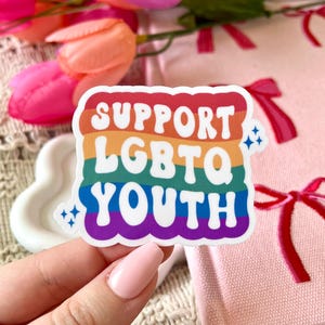 Support LGBTQ Youth Sticker | Water Resistant | Pride, LGBT, Rainbow | Kindle, Laptop, Water Bottle Decal