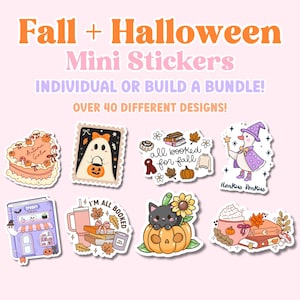 Halloween Mini Stickers | Build Your Own Sticker Pack/Bundle | Water Resistant | Fall, Bookish Kindle, Laptop, Water Bottle, Notebook Decal