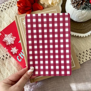 Red Gingham Christmas Kindle Insert | Holiday, Winter, Girly, Bookish | Kindle, Kobo, E-Reader, iPad Accessory