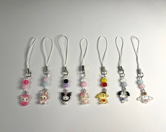 Sanrio Phone Charm / Bag Charm | Keychain | Kawaii, y2k, Sanrio, Cute, Aesthetic | My Melody, Hello Kitty, Cinnamoroll, Pompompurin, Kerropi