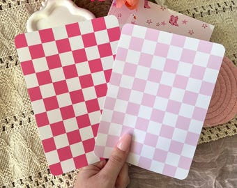 Pink Checkered Kindle Insert | Valentines Day, Girly, Bookish, Holographic, Reader Gifts | Kobo, E-Reader, iPad Insert