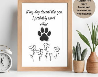 Funny Dog Art Print: Minimalist Home Decor (Digital Download)